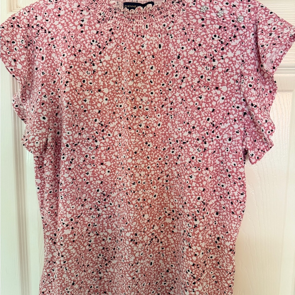 Adrienne Vittadini Pink Floral Blouse